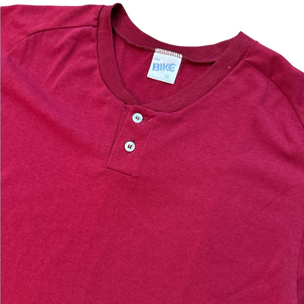 Vintage BIKE Men’s‎ Button Jersey Style T-Shirt Size XL Maroon USA Made